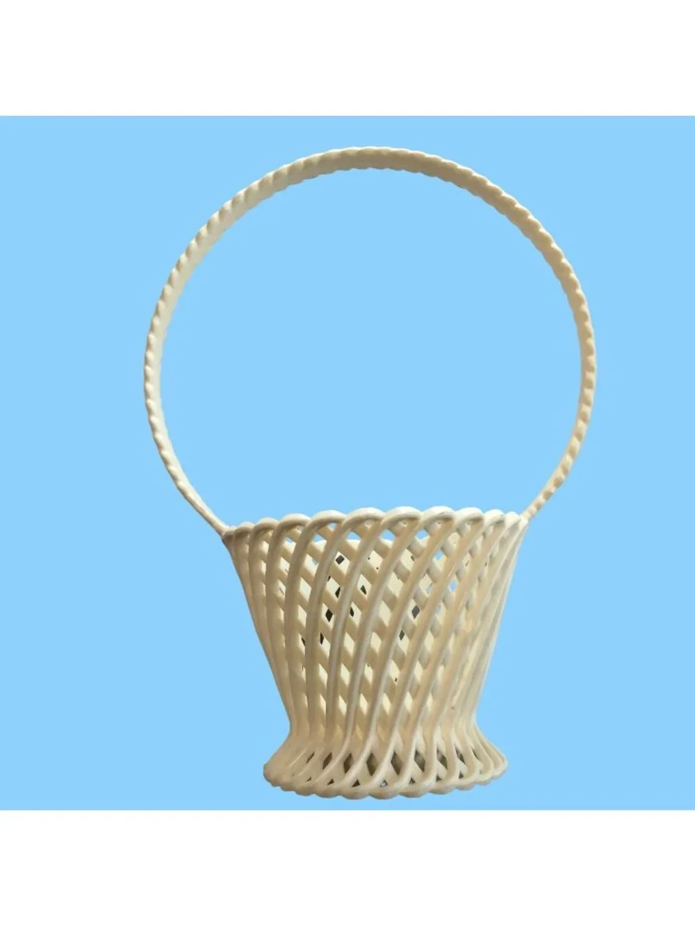 Emsa White Basket Vintage Easter Farmhouse Country Cottage Planter WGermany
